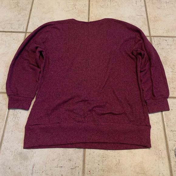 Lily Morgan Burgundy Ribbed Knit Sweater Pullover XL - Picture 4 of 5